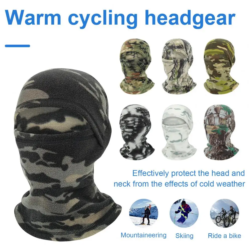 Camouflage Cycling Face Guard Warm Winter Cold Weather Motorbike Helmet Liner Hat Neck Gaiter Balaclava Hood Bandana Scarf