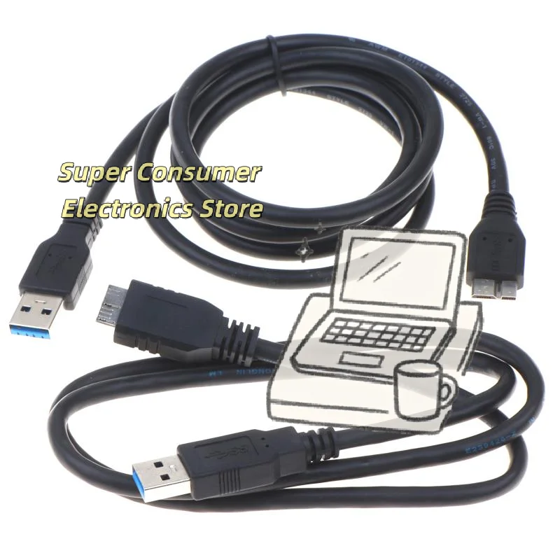 USB 3.0 A to Micro B Hard Drive Cable 5Gbps High Speed Data Sync Cord for External HDD SSD Travel Data Transfer Use
