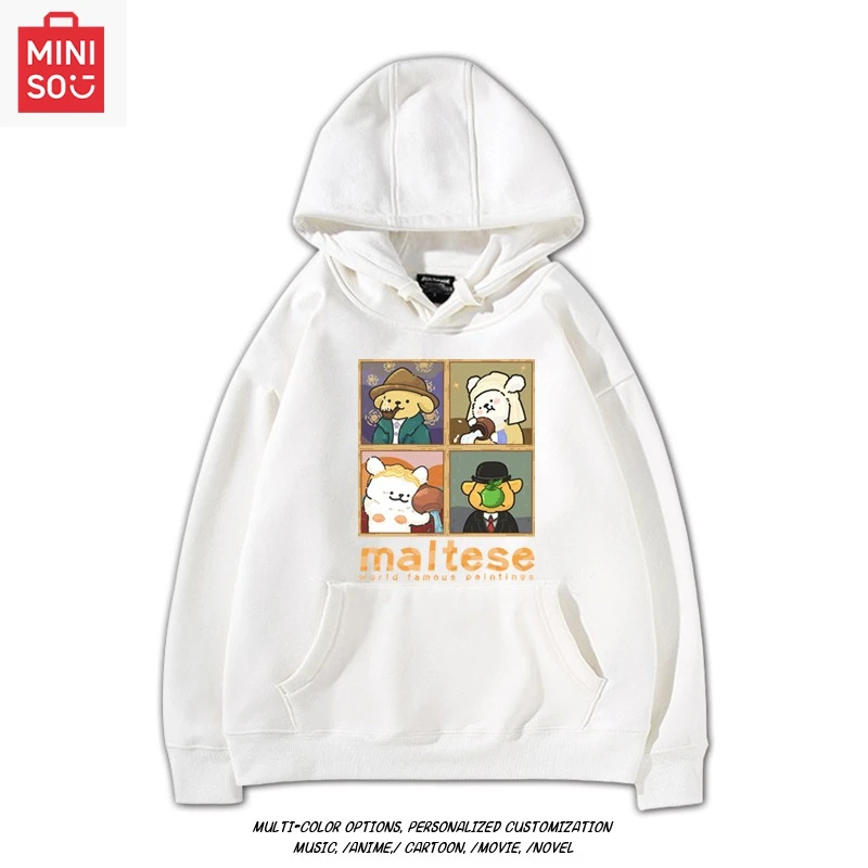 

MINISO co-branded SPY×FAMILY Anya Forger print hoodie, loose cartoon, multi-functional, casual and cute girl