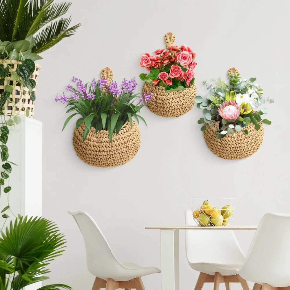 XS-XXL Wall-mounted Sundries Storage Bag Hanging Wall Vegetable Fruit Baskets Organize Bag Jute Eco Teardrop Kitchen Organizer