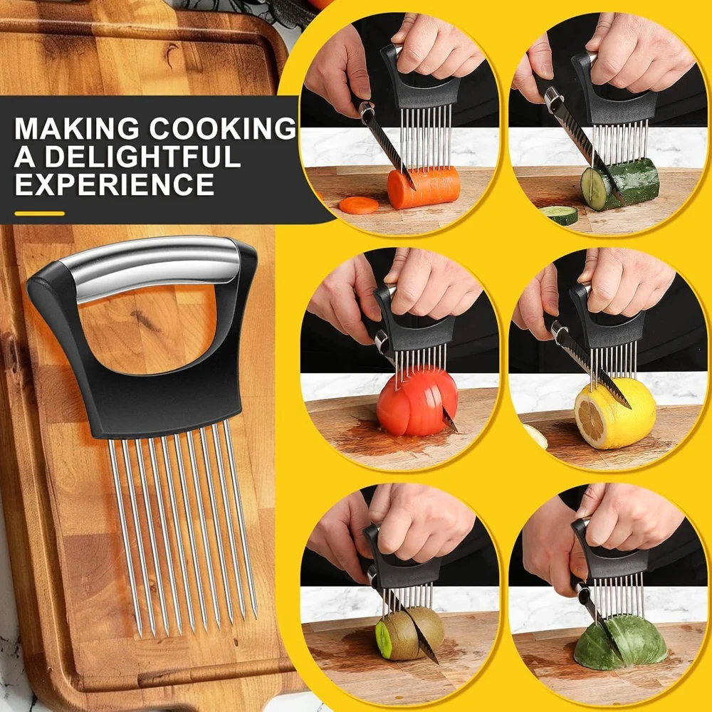Pemotong Bawang Stainless Stee - Onion Holder Slicer ulasan dan harga