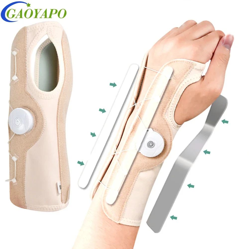 1Pcs Carpal Tunnel Wrist Brace Night Support and Metal Splint Stabilizer - Adjustable Hand Brace for Women Men,Arthritis Pain