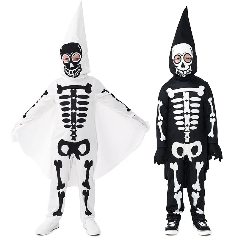 

Halloween Skeleton Costume Children's Performance Ghost Bone Party Outfit Polyester Fiber Stage Costume Traditional Chinese O...