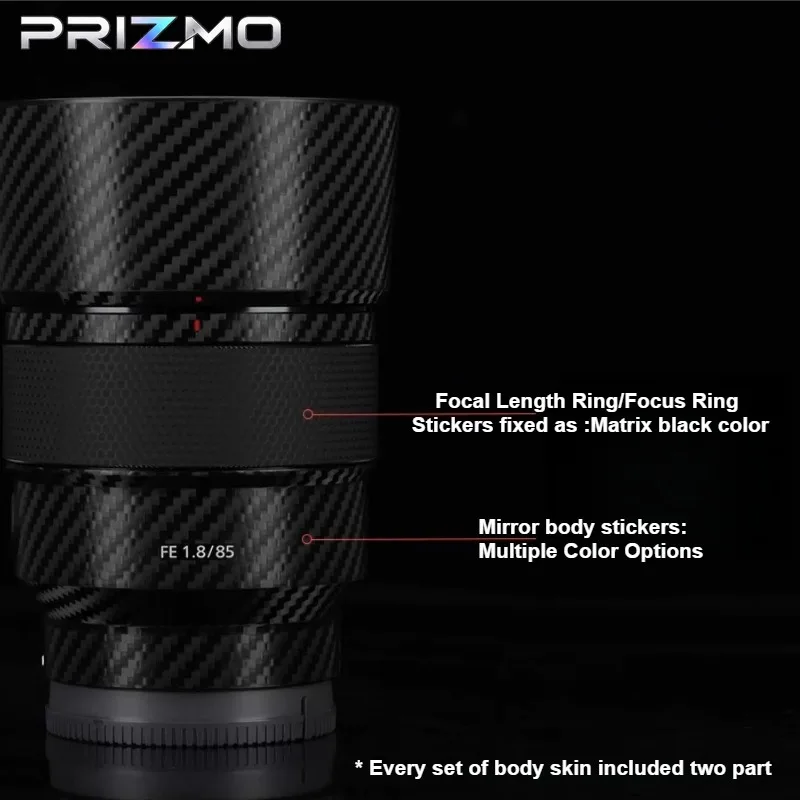 For SONY FE 85mm F1.8 Lens Skin Sticker Premium Vinyl Wrap Stylish Protective Decal Anti-Scratch Cover FE1.8\85 Color blocking