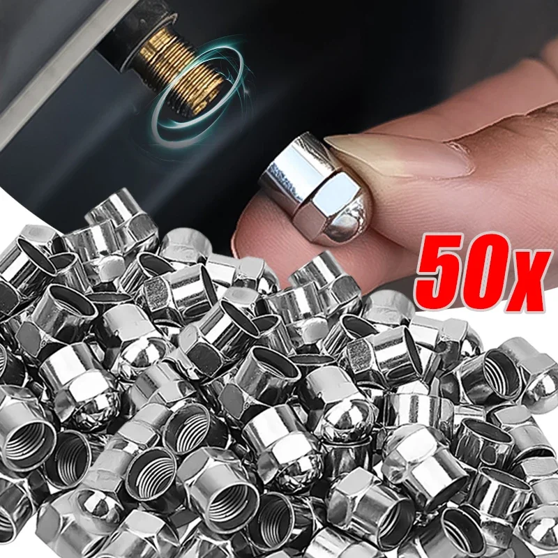 Round Head Universal Tire Valve Caps Chrome Plating Material Plastic Dust Proof Covers for Cars Motorcycles Bike Valve Cap