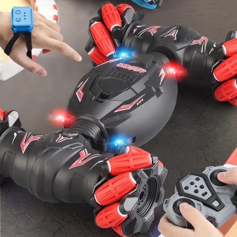Gesture Sensing Remote Control Stunt Car 4WD Off-Road Twist Drift Car with LED Lights RC Toys Vehicle Kids Toys Birthday Gift