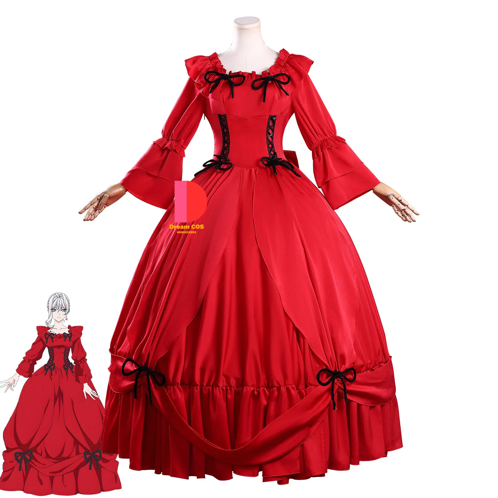 

Hot May I Ask for One Final Thing Cosplay Costume Anime Scarlet Role Playing Clothes Red Dress Outfit Women Comic Con Halloween
