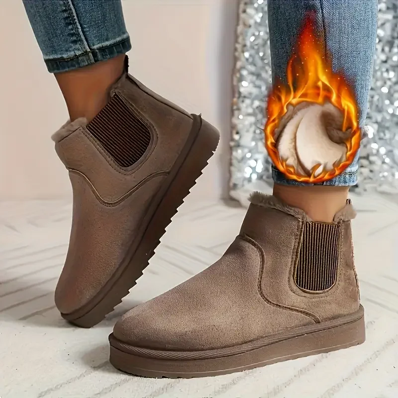 

Winter Women Ankle Boots Cozy Faux Fur Comfortable Short Snow Boots Anti-slip Outdoor Platform Designer Shoes Zapatos De Mujer