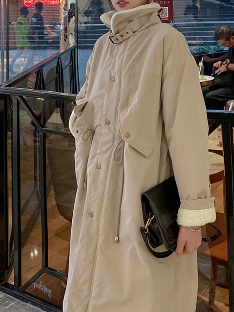 New in Fashion Down Cotton Parkas Jacket Women's Mid-length Over The Knee Korean Loose Fashion Winter Padded Female Thickened