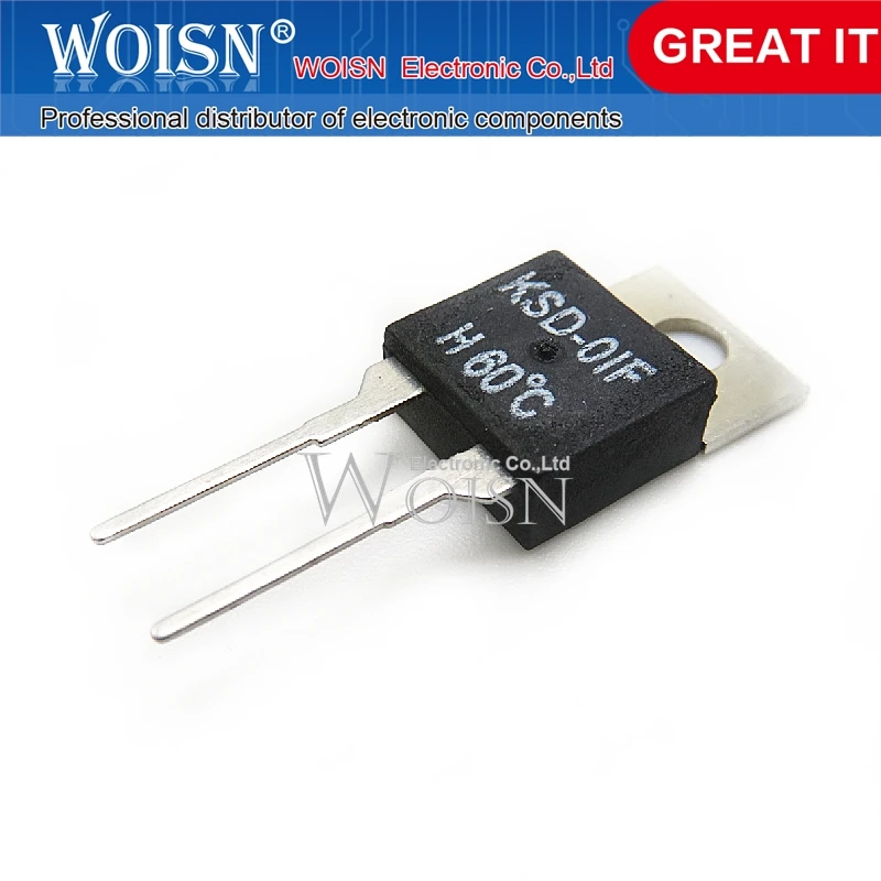 10pcs/lot KSD-01F 60 degrees D normally closed TO-220-2 In Stock