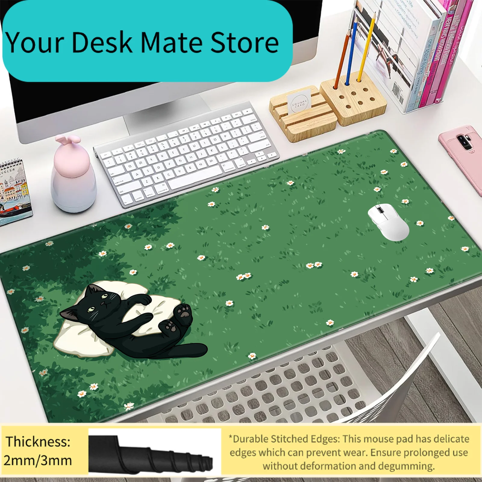 

Большой игровой коврик для мыши с нескользящей резиновой основой, водонепроницаемый коврик для клавиатуры, для ПК, ноутбука, геймеров, офиса, дома