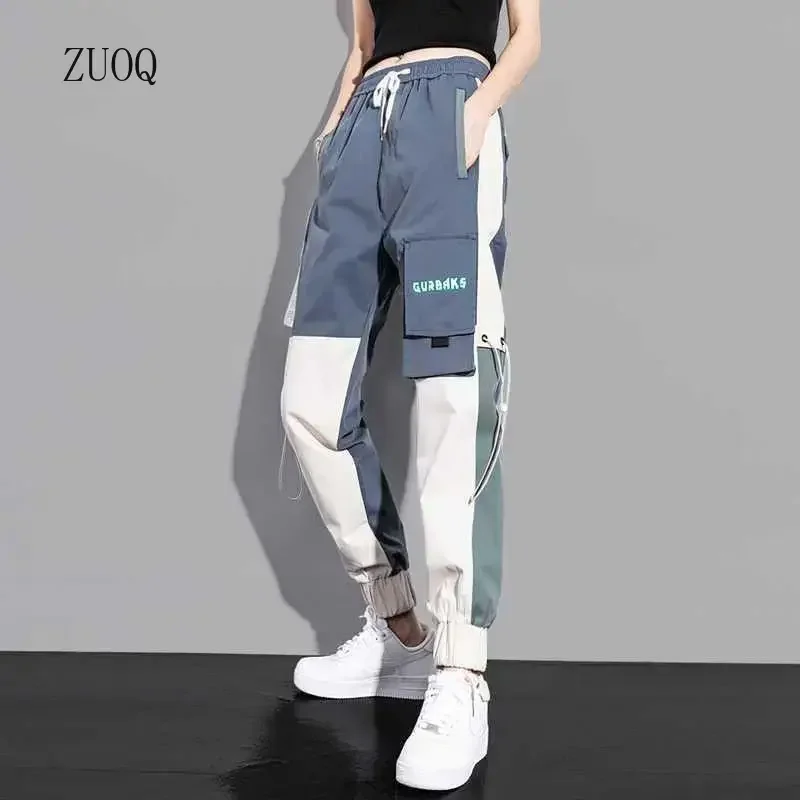 New Big Pockets Cargo Pants Women Ankle-length High Waist Drawstring Loose Streetwear Hip Hop Versatile Joggers Trousers Female - Image 2