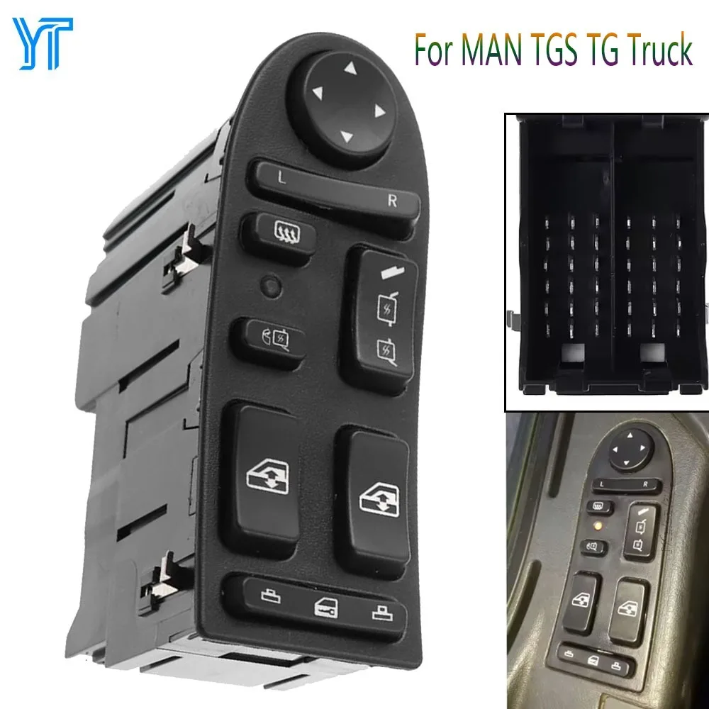 

For MAN TGA TGX Truck Electric Power Window Switch Front Left Glass Lifter Control Regulator Button 81258067098 Car Accessories