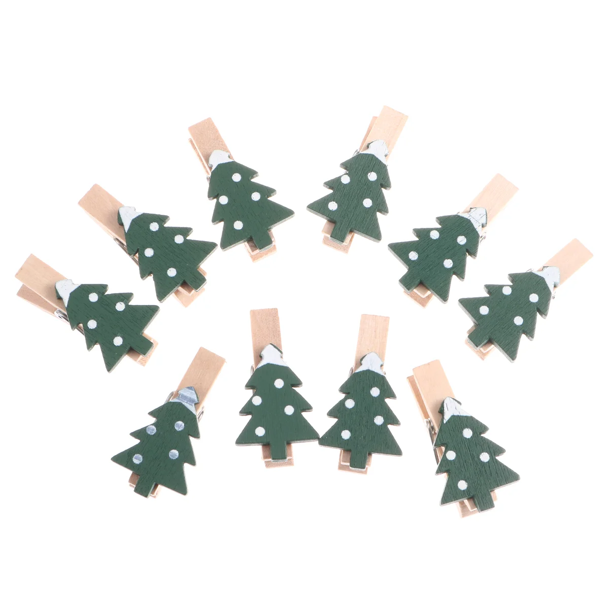 25 Pcs Christmas Decorations DIY Photo Folder Clothespin Cartoon Paster Clips Themed Wooden