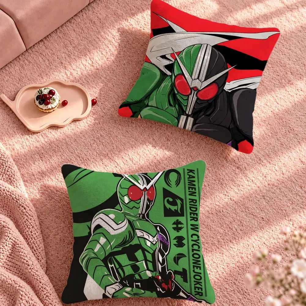 Series Japanese Hero Kamen Rider Cushion Cover Cute Cartoon Throw Pillow Cover Soft Plush Cushion Cover Sofa Bedroom Home Decor