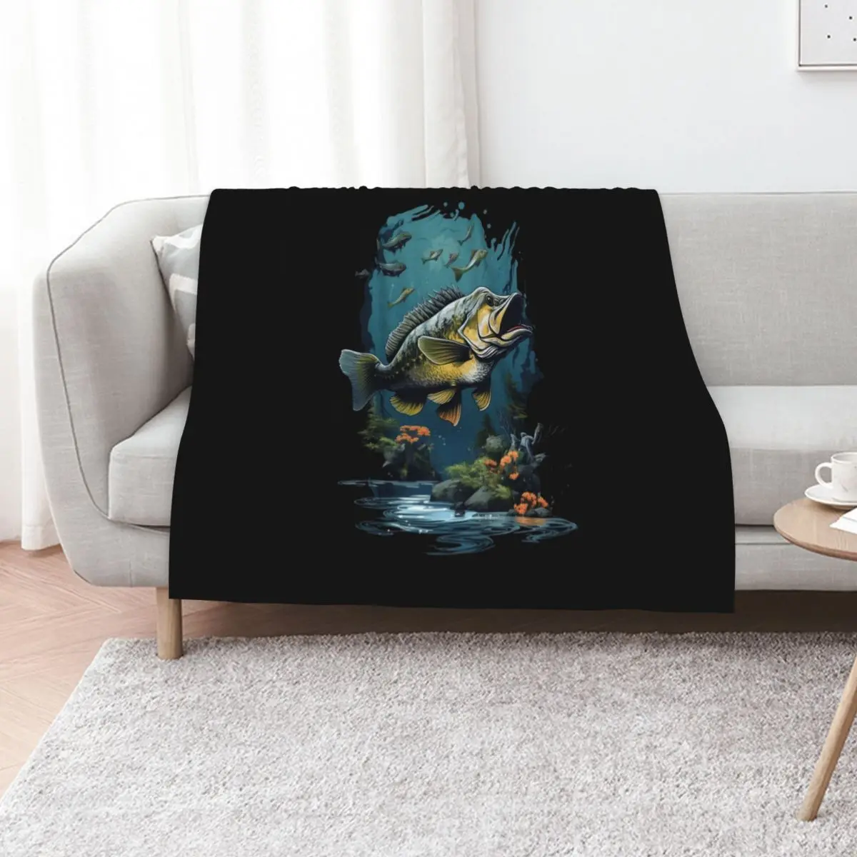 

Perch Fish Throw Blanket bed plaid Polar Weighted Loose Blankets