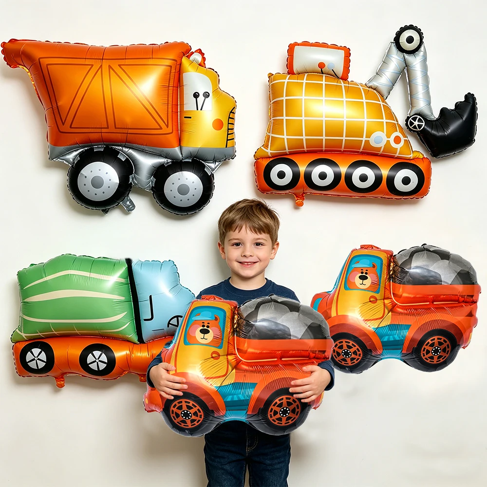 Lighting Mcqueen Decor - İnşaat Kamyonu Partisi Alüminyum Folyo Balon