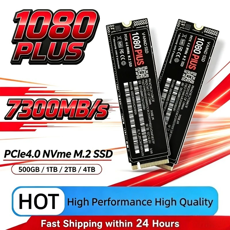 Gaming M.2 NVMe SSD 1080 PLUS PCIe 4.0 X4 7300MB/s TLC 3D NAND 2280 Internal Drive 500GB 1TB 2TB 4TB for PS5 Laptop Desktop PC
