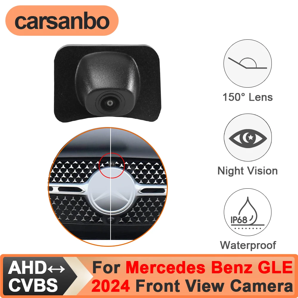 

Камера переднего вида Carsanbo для Mercedes-Benz GLE 2024, CCD AHD 150 ° Широкоугольный объектив «рыбий глаз» с ночным видением, водонепроницаемый