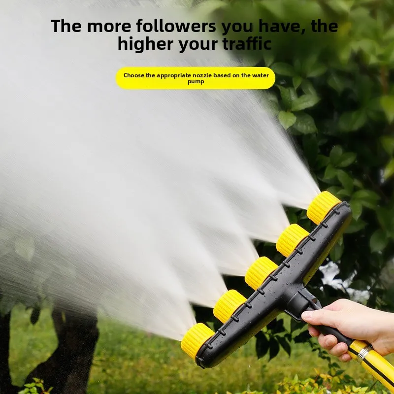 

Multi Head Garden Water Spray Nozzle Adjustable Sprinkler for Plants Flowers Hose