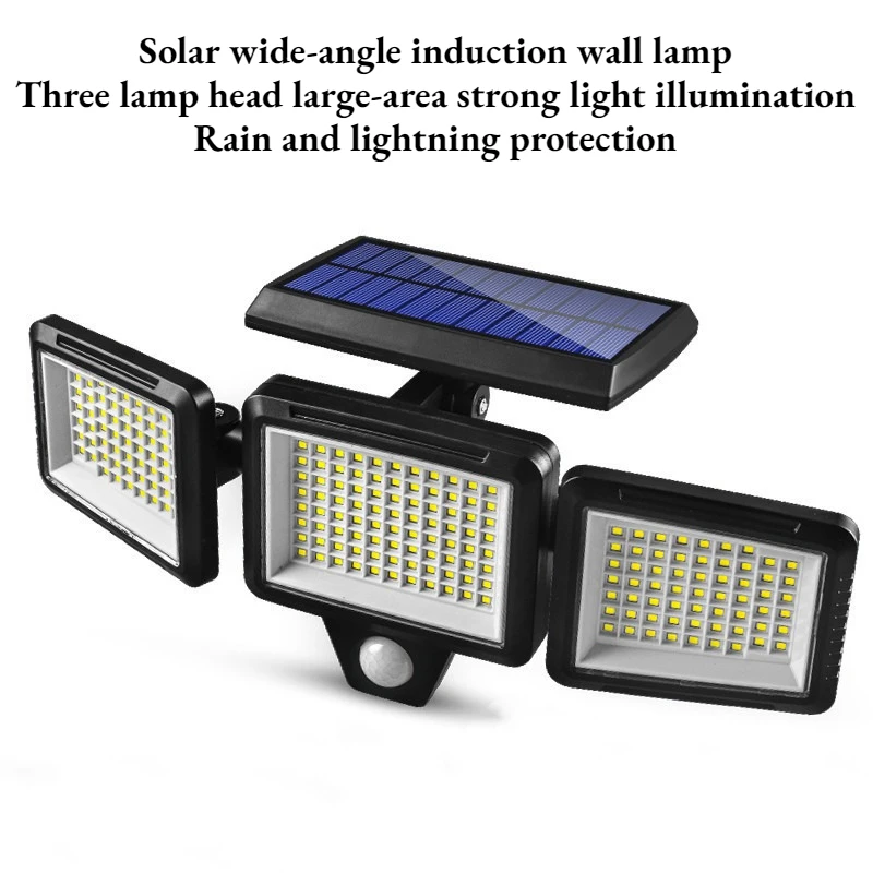 2026 Triple Rotatable Solar Waterproof Wall Light Basic Wide Angle Equipment For Home Garden Garage Fence Decor