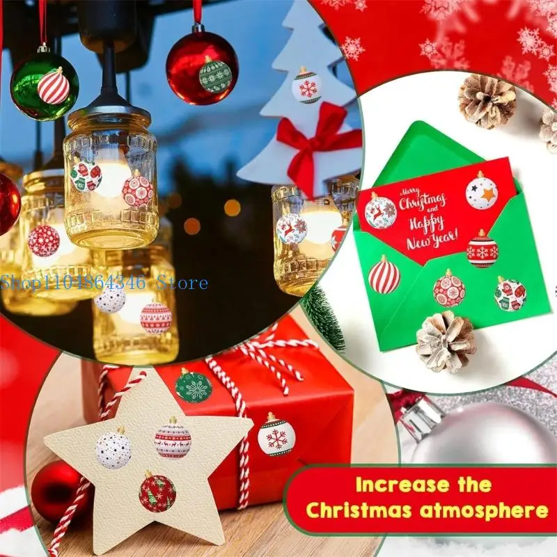 

5asd 500 шт. рождественские декоративные наклейки 3 см клейкие упаковочные этикетки для упаковки