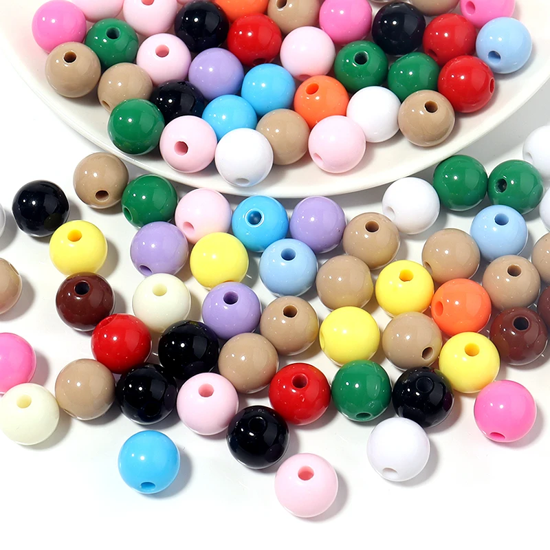 6-20mm Gemischte Acryl Perlen Kugeln Runde Form Lose Spacer Perlen Für Schmuck Handgemachte Armband Halskette Diy zubehör