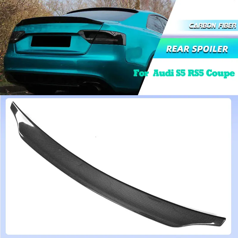 

Full Carbon Fiber Car Rear Trunk Spoiler Wings for Audi S5 RS5 Coupe 2009-2016 Car Racing Rear Spoiler Boot Wing Lip Body Kit