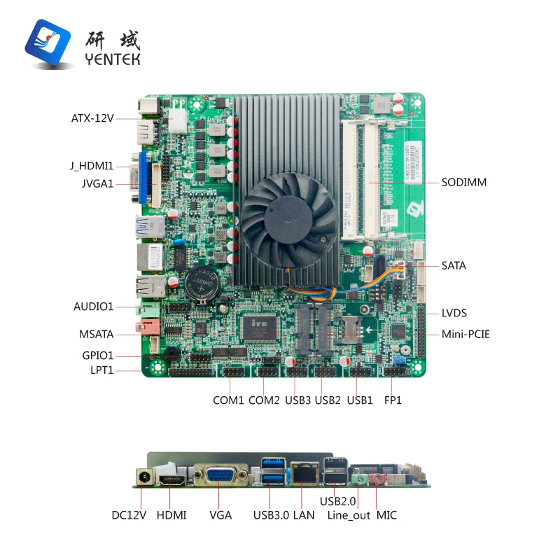 لوحة أم Itx رفيعة AMD A6 5345M من المصنع ثنائي القناة DDR3 SATA3.0 VGA HD LAN 2 COM لوحة أم صناعية صغيرة Itx