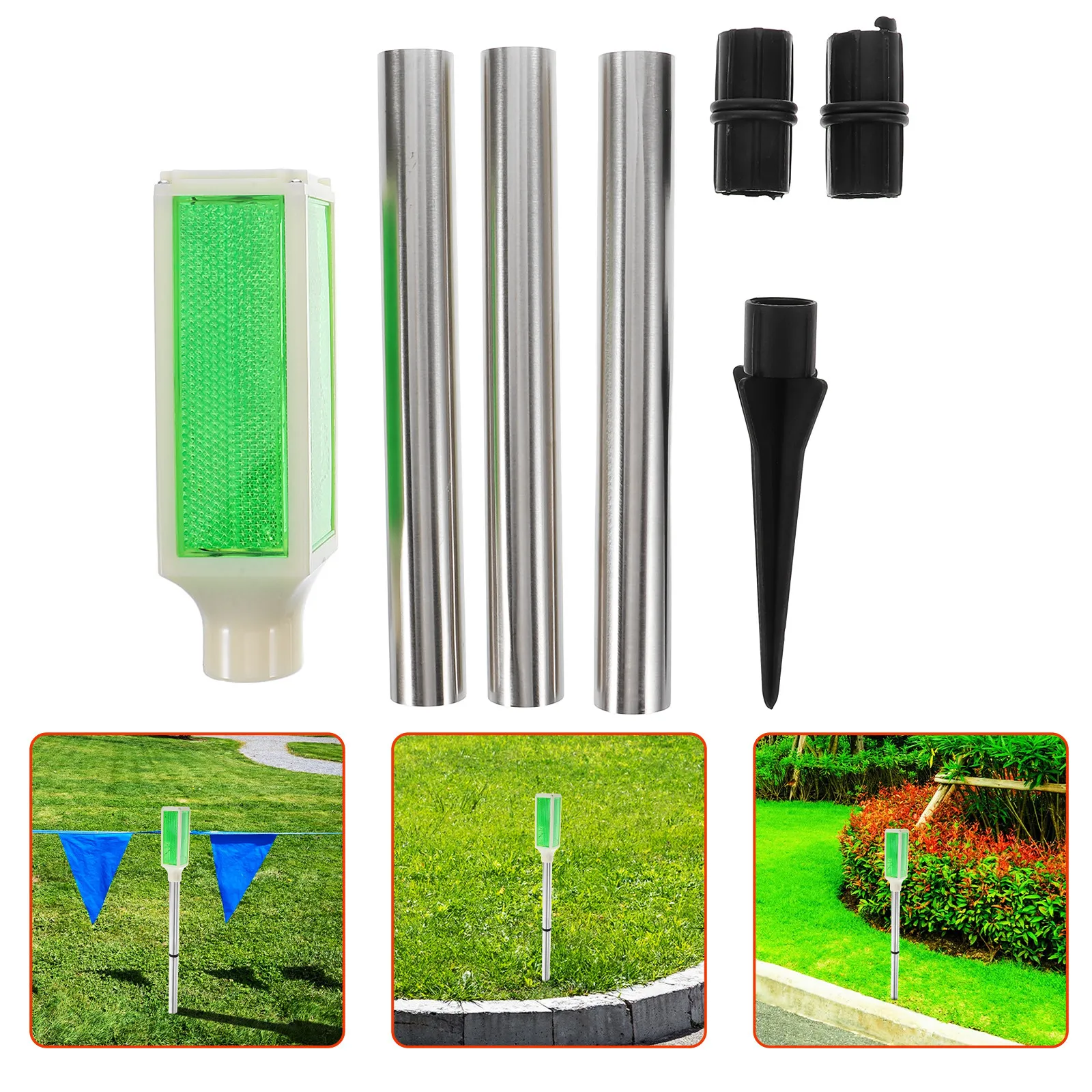 

Outdoor Splashproof Solar Road Barrier Light High Brightness LED Warning Lamp for Driveways Pathways Garden Stakes Solar