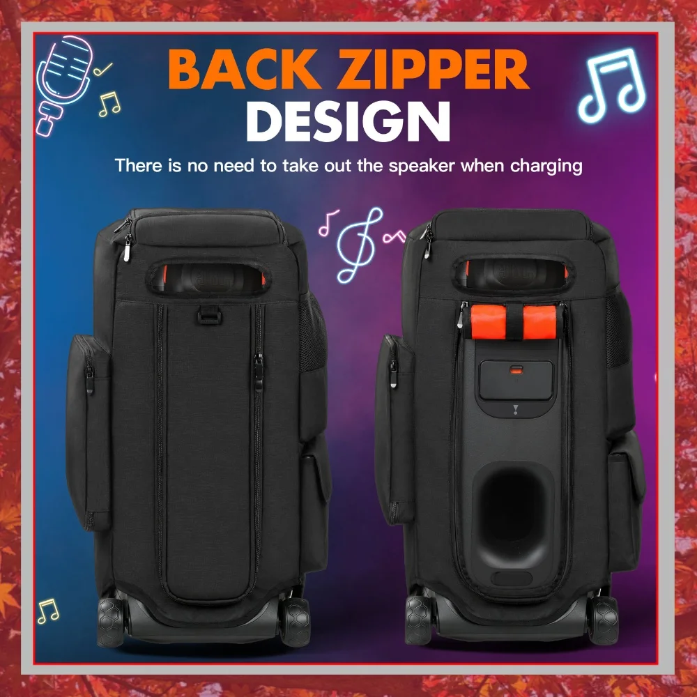 Waterproof Speaker Case Cover for Party Speaker 330 Nylon Dustproof Dual Side Storage Pockets