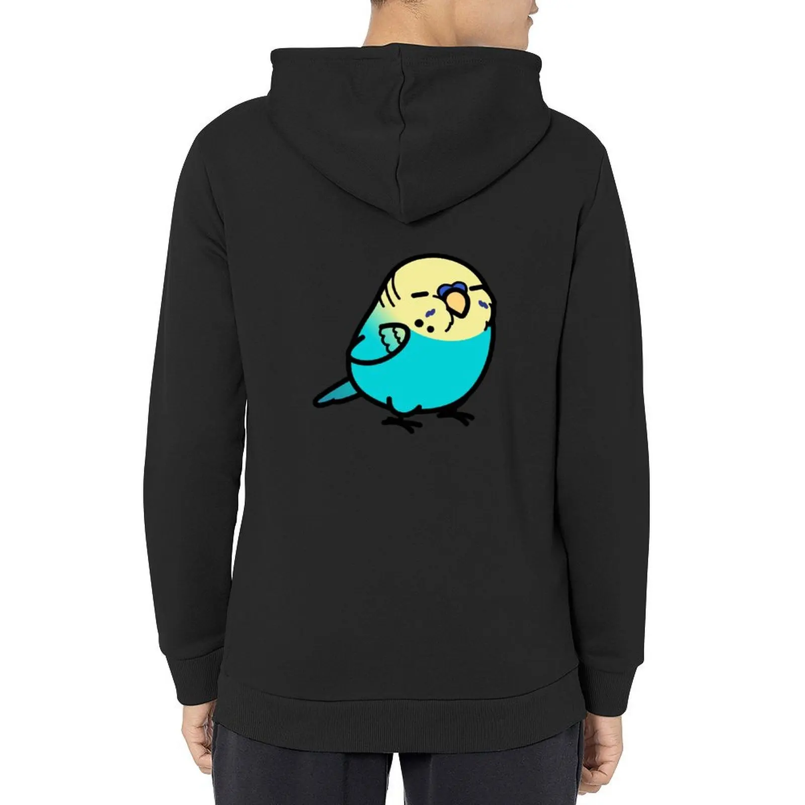 Chubby Sky Blue Yellow-headed English Budgie - Male Hoodie anime clothing mens clothes autumn clothes japanese hoodie