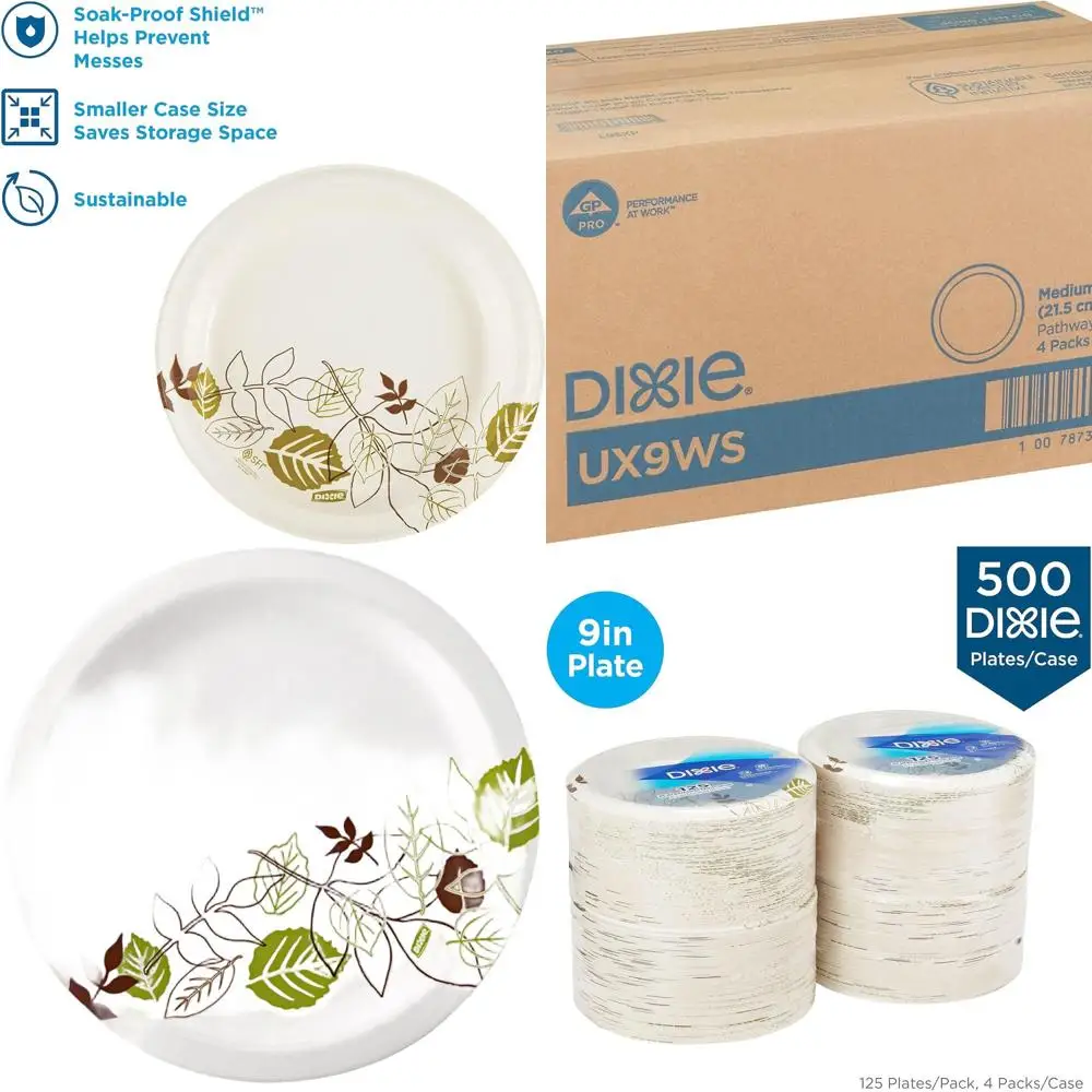 

Водостойкие зеленые/бордовые бумажные тарелки, 8,5, 12 шт., 4 упаковки