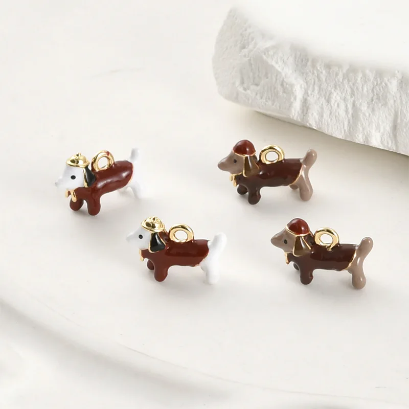 

Красный медальон-подвеска в форме сосиски с каплями кофе, с медным покрытием, цвета настоящего золота, для самостоятельного изготовления браслетов, ожерелий, серег, аксессуаров