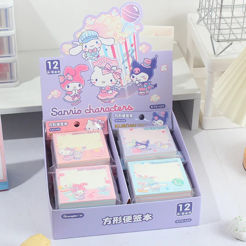 sanrio kitty memo pad kawaii cinnamoroll sticky notes etiqueta de papelaria planejador notepad etiqueta post abastecimento escolar pcs por lote 01