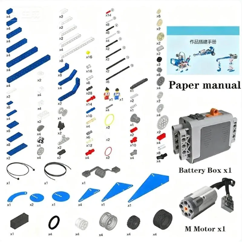 Juego educativo STEM 9686, bloques de construcción técnicos simples y motorizados, estudiantes de escuela, aprendizaje, ladrillos con función de potencia, 396 Uds.