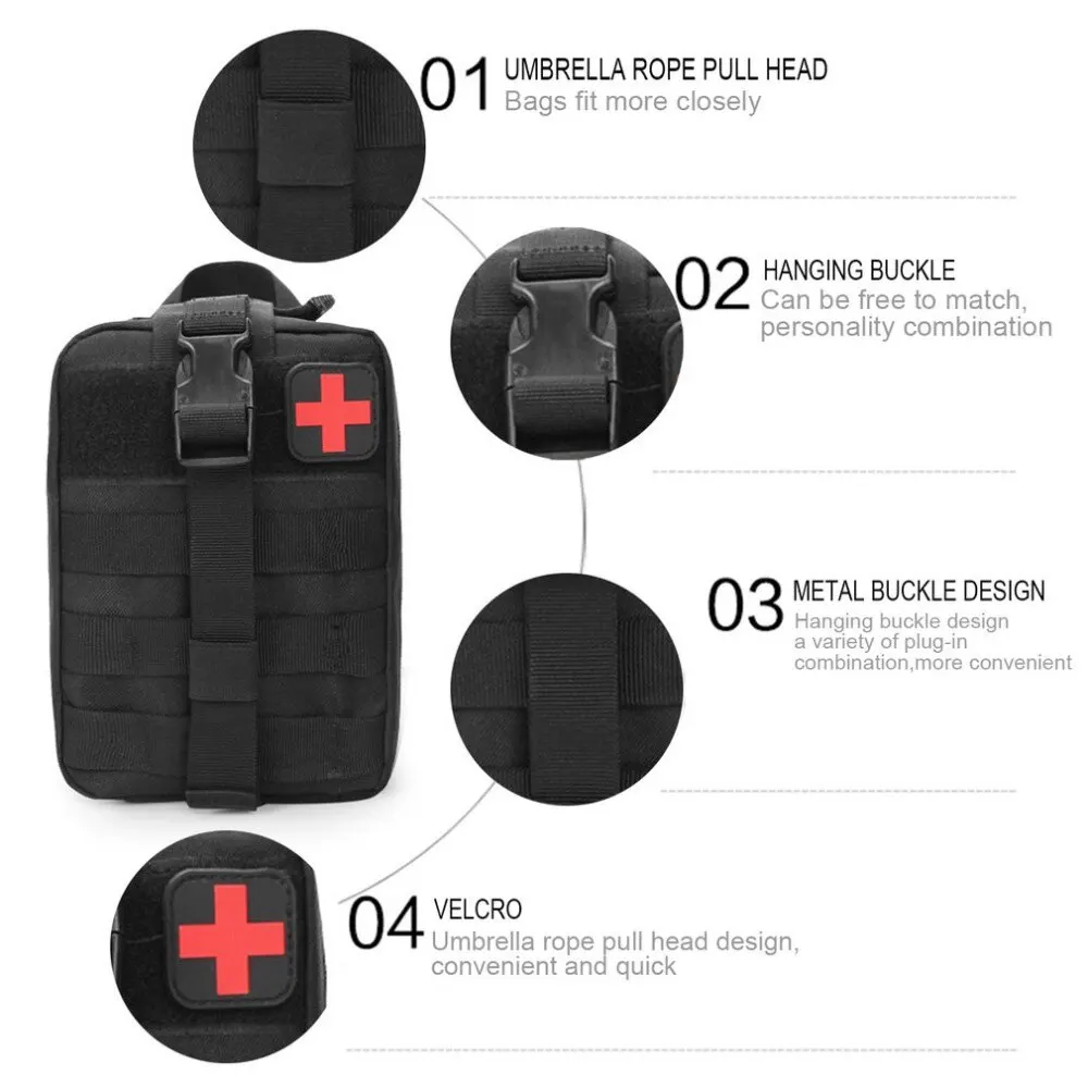 Survival First-aid Kit Container Travel Oxford Waterproof Tactical Waist Pack Outdoor Climbing Camping Equipment Safe Bag