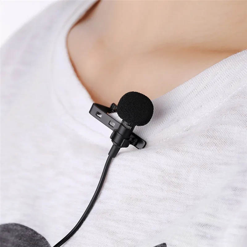 Portable Clip-on Lapel Lavalier Microphone 3.5mm Jack Hands-free Mini Wired Condenser Microphone For Iphone SamsungXiaomi Laptop
