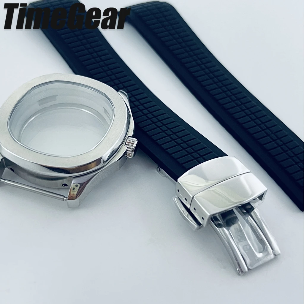 NH35 Part PP Rubber Strap For Original Patek Philippe Grenade Fluororubber Strap 21mm PP Durable Silicone Watch Strap