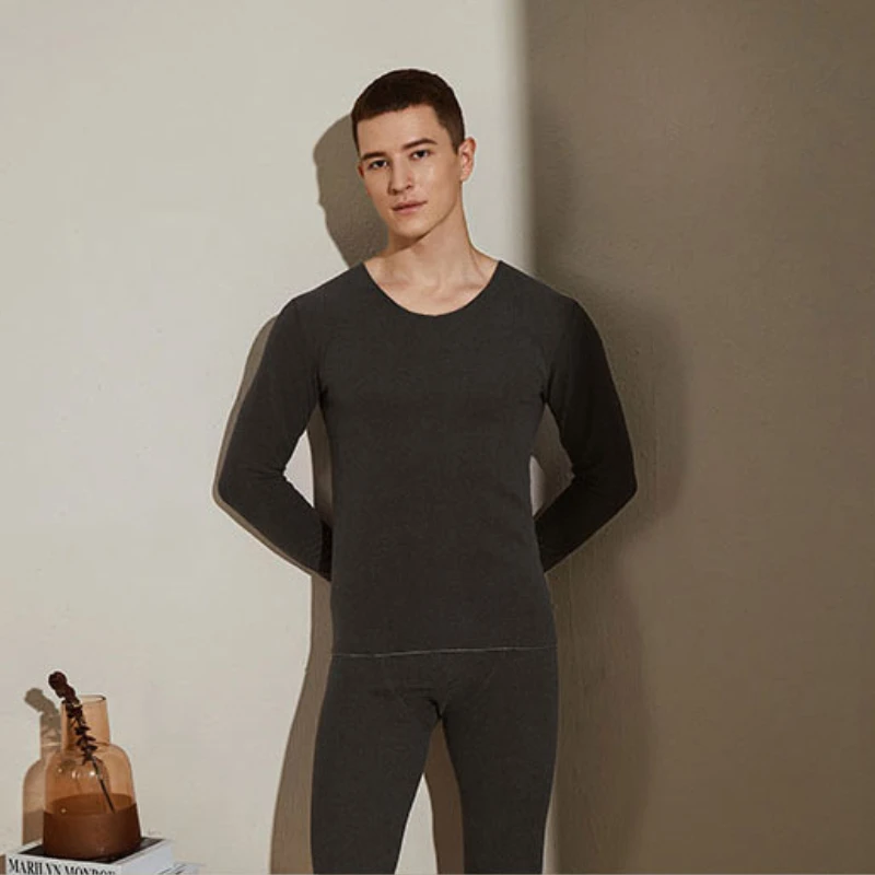 Youpin – sous-vêtements thermiques pour hommes, ensembles de jeans longs, couleur unie, manches longues, épais, sans couture, pantalons thermiques