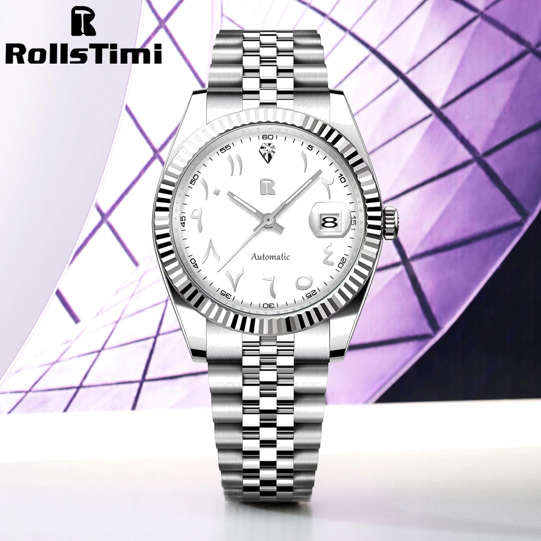 

new RollsTimi 2025 Men's Watch Mechanical Wristwatch Luxury Automatic Watch Waterproof Stainless Steel Luminous Top Gift for Men