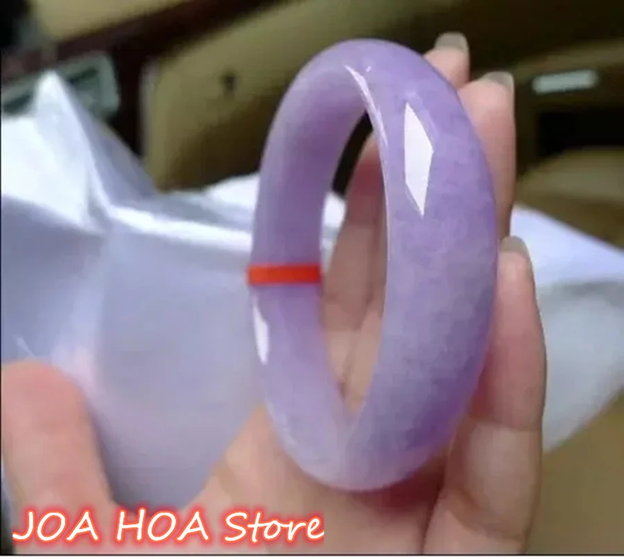 Natural Burmese Violet Hand Carved Jade Bracelet Jewelry