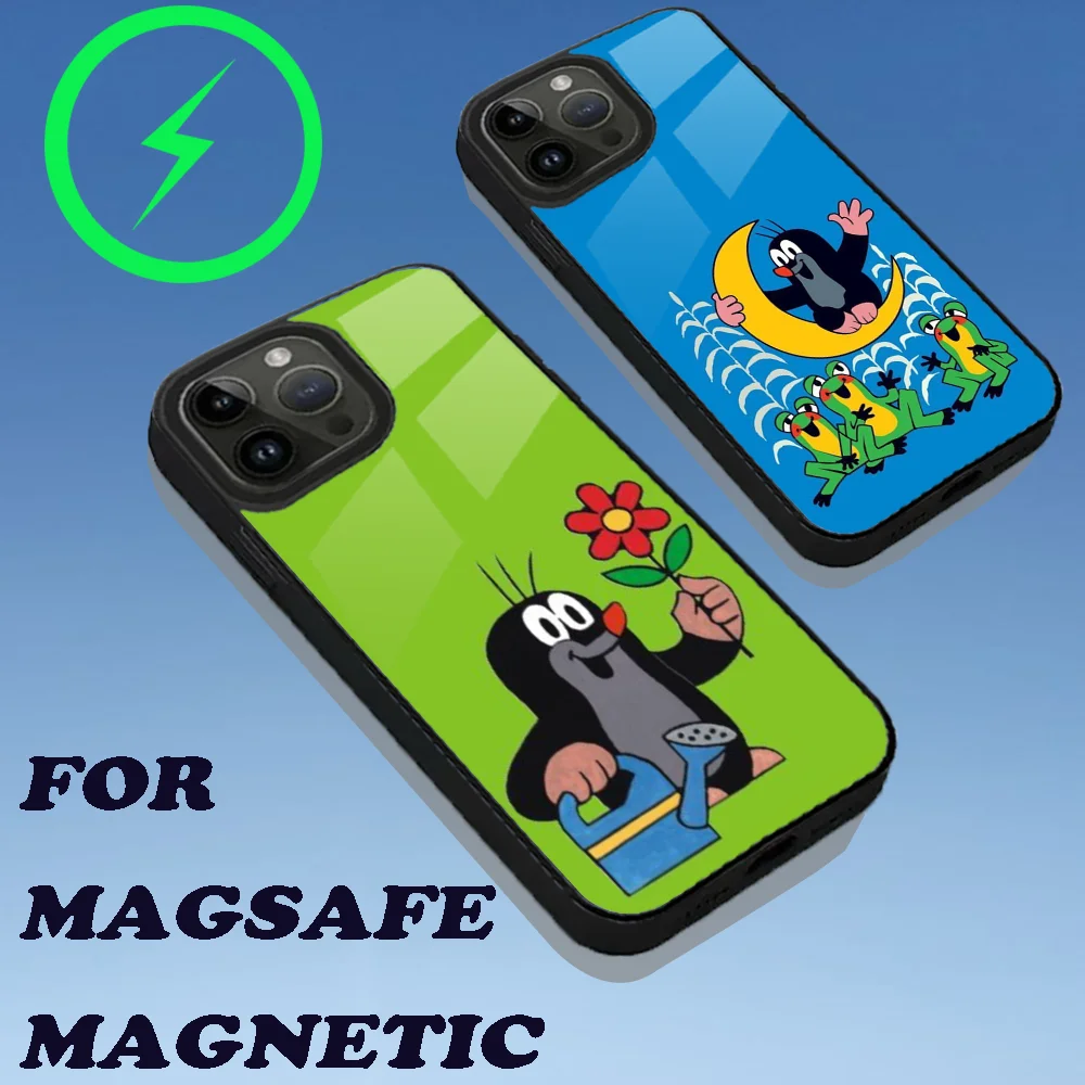 Cartoon L-Littles Mole Phone Case For iPhone 15,14,13,12,11,Plus,Pro,Max Mini Magsafe Magnetic Wireless Charging