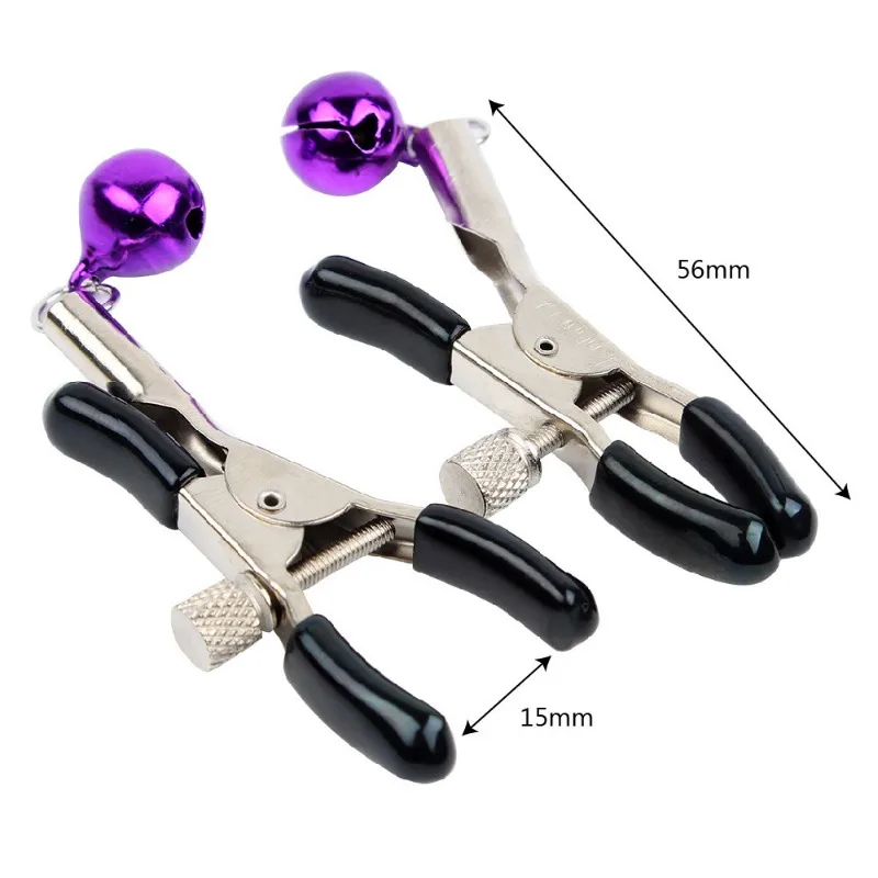 1Pair Adult Product Nipple Clamps Metal Bell Attachment Couple Use Intimate Accessory - Detail 1