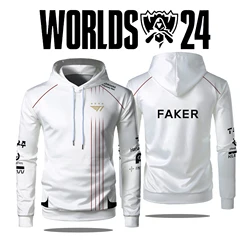 2024 New T1 Esports Team Uniform Hoodie League Of Legends World Finals Jersey Sweatshirt Lol Games Faker Fan Support Men Clothes