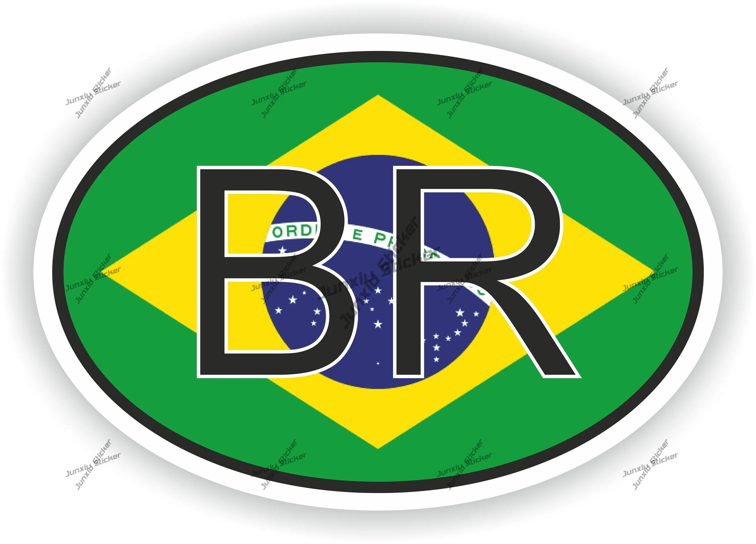 

Brazil Country Code Oval Br Flag Sticker Waterproofing Decorative Stickers On Car Sunshade Cover Scratches Decoration Anti Scrat