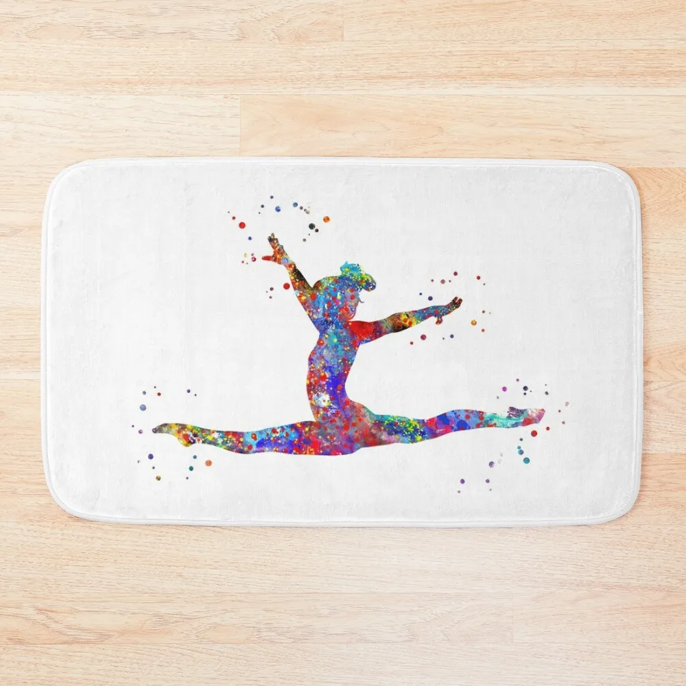 

Gymnastics girl, watercolor gymnastics Bath Mat Carpets For Bathroom Entrance Carpet Mat