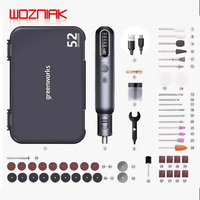 Greenworks 8V 80W Mini Grinder 52pcs Electric Grinding Engraving Cordless Variable Speed Lithium Battery Power Tools USB Charger