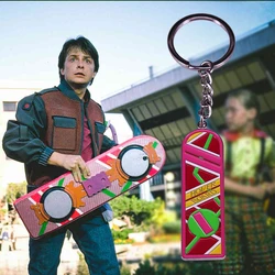 Marty McFly Hover Board Keychain Back To The Future Hoverboard keyring Time travel Sci-fi Movie Fans Cool accessories