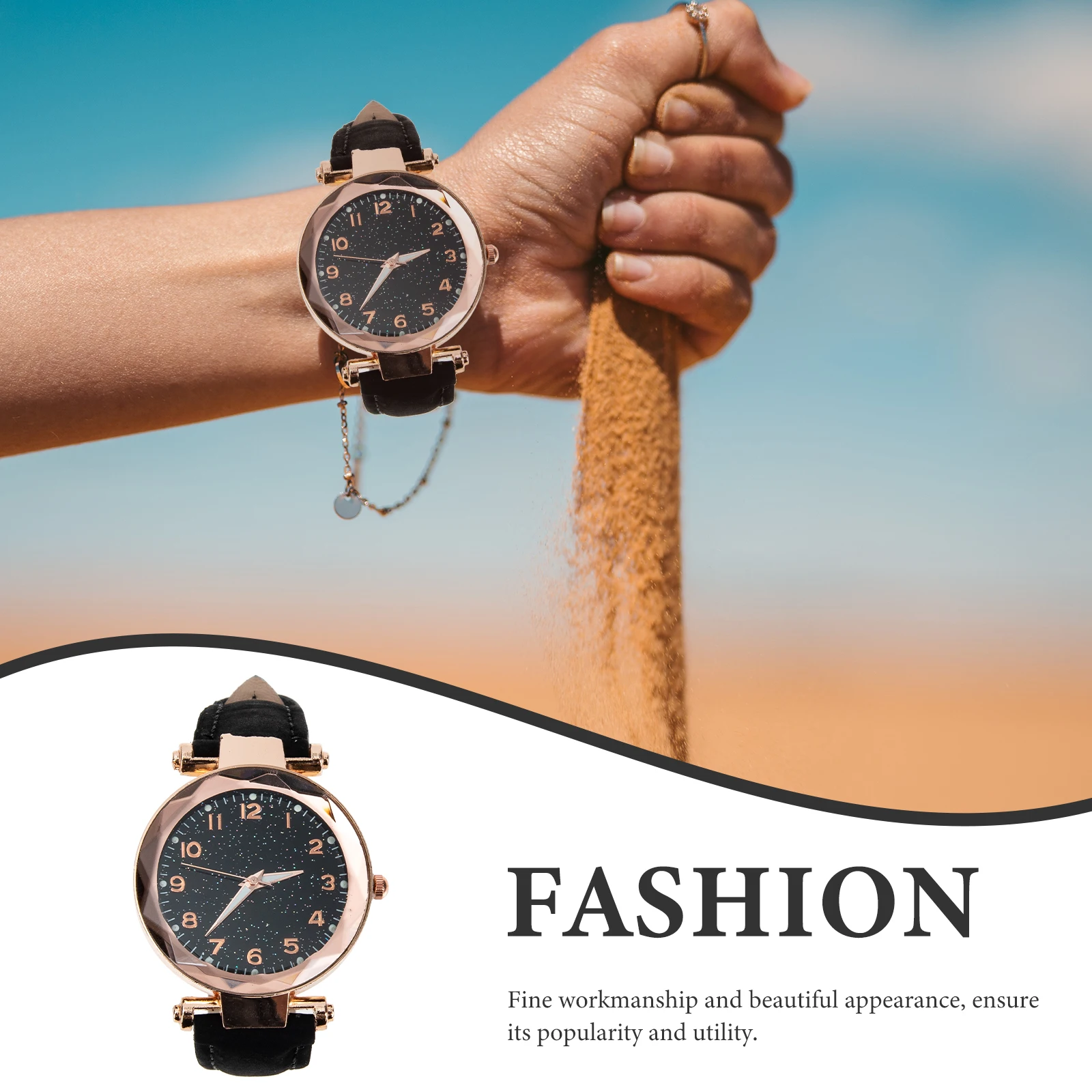 Luxury Sand Texture Strap Quartz Watch For Women Exquisite Adjustable Comfortable Design Fashion Accessory Gift Daily Party